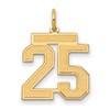 14k Medium Satin Number 25 Charm