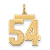 14k Medium Satin Number 54 Charm