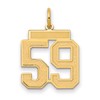 14k Medium Satin Number 59 Charm
