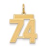 14k Medium Satin Number 74 Charm