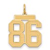 14k Medium Satin Number 86 Charm