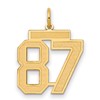 14k Medium Satin Number 87 Charm