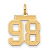 14k Medium Satin Number 98 Charm