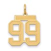 14k Medium Satin Number 99 Charm