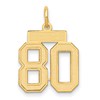 14k Small Satin Number 80 Charm