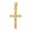 14K Satin Diamond-Cut Cross Pendant