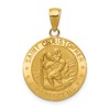 14k Polished and Satin Solid Saint Christopher Medal Pendant