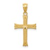 14k Satin Diamond-cut Cross Charm