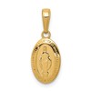 14k Polished and Satin Solid Miraculous Medal Oval Charm