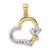 14k and White Rhodium Cherub on Heart Pendant