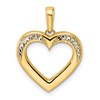 14k and White Rhodium Diamond-cut Fancy Heart Pendant