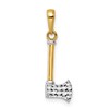 14k and White Rhodium Diamond-cut Axe Pendant