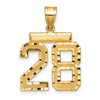 14k Medium Diamond-cut Number 28 Charm