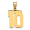 14k Medium Polished Number 10 Charm