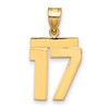 14k Medium Polished Number 17 Charm