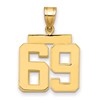 14k Medium Polished Number 69 Charm