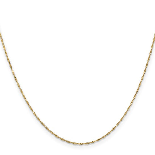 REAL 14k Yellow Gold 1mm Singapore Chain Bracelet Anklet Spring Lock