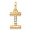 14k Twisted .05 ct. Diamond Initial I Charm