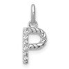 14k White Gold Twisted .05 ct. Diamond Initial P Charm