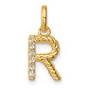 14k Twisted .05 ct. Diamond Initial R Charm