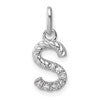 14k White Gold Twisted .07 ct. Diamond Initial S Charm