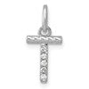 14k White Gold Twisted .05 ct. Diamond Initial T Charm