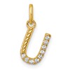 14k Twisted .10 ct. Diamond Initial U Charm