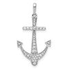 14k White Gold 1/4 carat Diamond Anchor Pendant