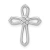 14k White Gold 1/20 carat Diamond Cross Pendant