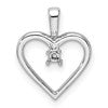 14k White Gold Holds 1-1.9mm Stone Heart Pendant Mounting
