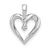 14k White Gold .01 carat AA Diamond Heart Pendant