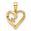 14k Holds 1-1.7mm Stone Heart Pendant Mounting
