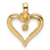 14k Holds 1-1.4mm Stone Heart Pendant Mounting