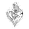 14k White Gold 1/20 carat AA Diamond Fancy Heart Pendant