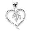 14k White Gold Holds 3-1.6mm Stones Heart Pendant Mounting