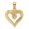 14k Holds 1-1.6mm Stone Heart Pendant Mounting