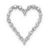 14k White Gold 1/5 carat Diamond Heart Chain Slide