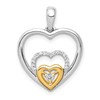 14k Two-Tone 1/15 carat Diamond Triple Heart Pendant