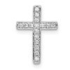 14k White Gold 1/6 carat Diamond Latin Cross Chain Slide