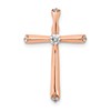 14k Rose Gold 1/5 carat Diamond Cross Chain Slide