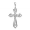 14k White Gold AA Diamond Passion Cross Pendant