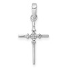 14k White Gold .01 carat Diamond Polished Cross Pendant
