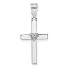14k White Gold Diamond Heart Cross Pendant