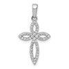 14k White Gold 1/5 carat Diamond Cross Pendant