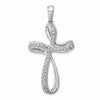 14k White Gold 1/5 carat Diamond Cross Pendant