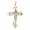 14k and White Rhodium .06 carat Diamond Cross Pendant