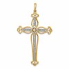 14k 1/4 carat Diamond Fancy Budded Cross Pendant