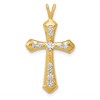 14k 1/3 carat AA Diamond Passion Cross Pendant