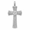 14k White Gold 1 carat Diamond Cross Pendant