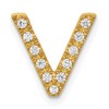 14K  Diamond Letter V Initial Charm